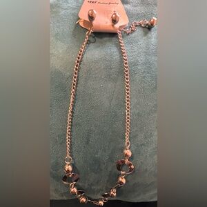 Elegant Silvertone Necklace and Earring Set